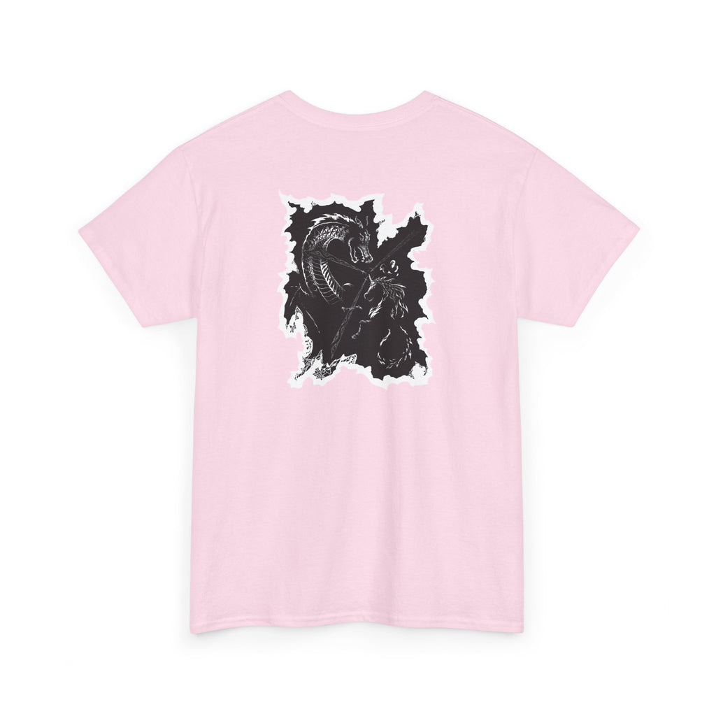 Dragon & Unicorn Graphic Tee — Unicorn's Light Upon A Dragon Graphic Print on Back