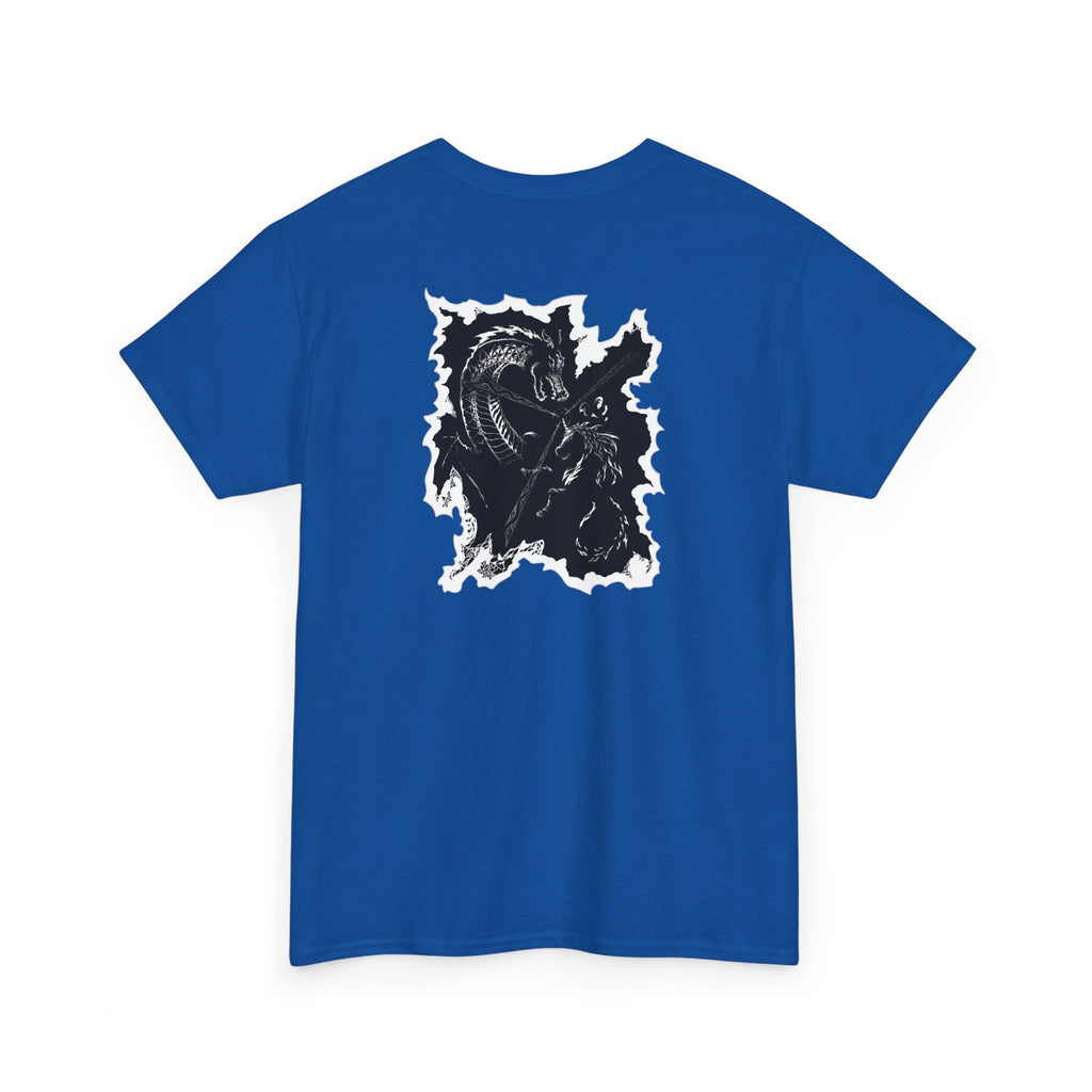 Dragon & Unicorn Graphic Tee — Unicorn's Light Upon A Dragon Graphic Print on Back