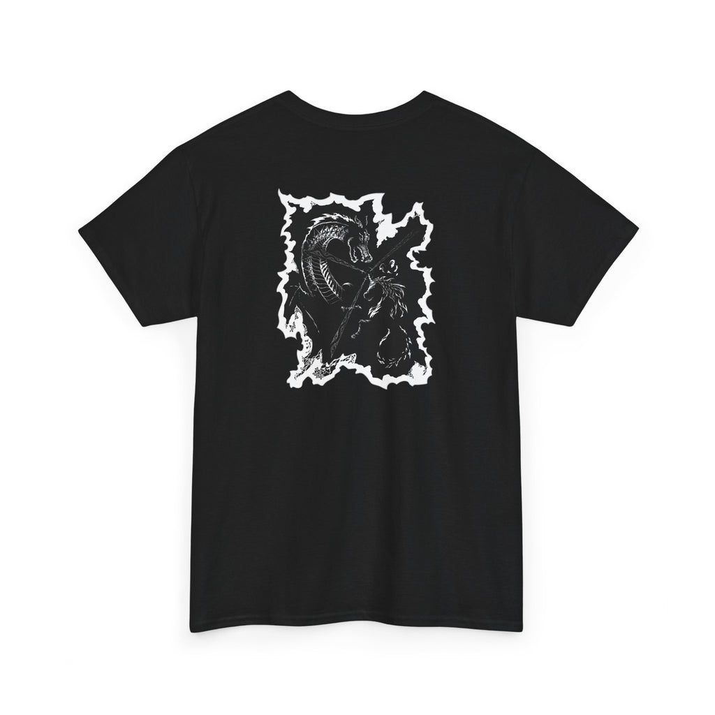Dragon & Unicorn Graphic Tee — Unicorn's Light Upon A Dragon Graphic Print on Back