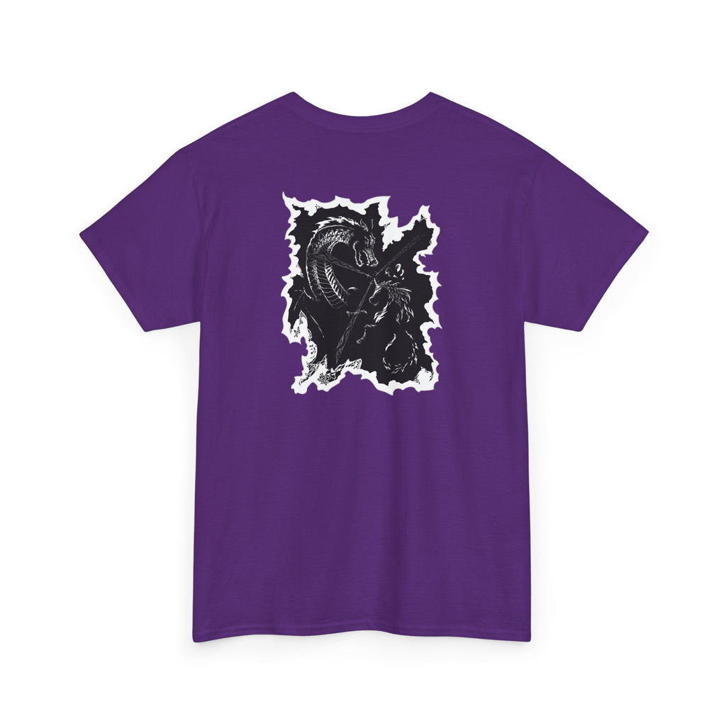 Dragon & Unicorn Graphic Tee — Unicorn's Light Upon A Dragon Graphic Print on Back