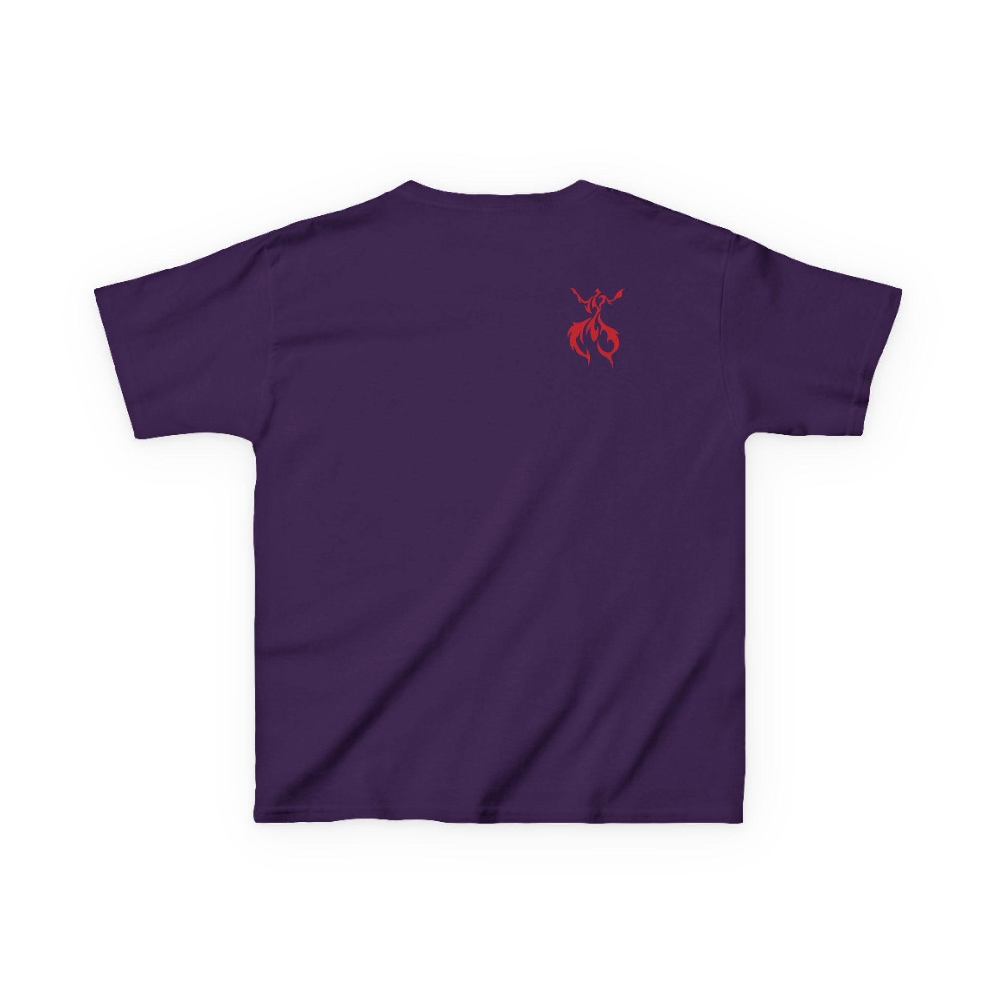 Kids Axolotl Love Tee — Cute Pink Axolotl Embracing Heart w/ Blue Mist Background Graphic T-Shirt - Design On Front