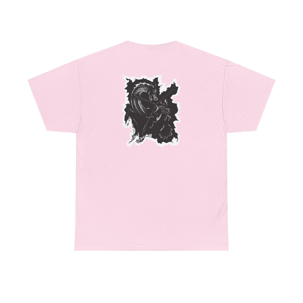 Dragon & Unicorn Graphic Tee — Unicorn's Light Upon A Dragon Graphic Print on Back