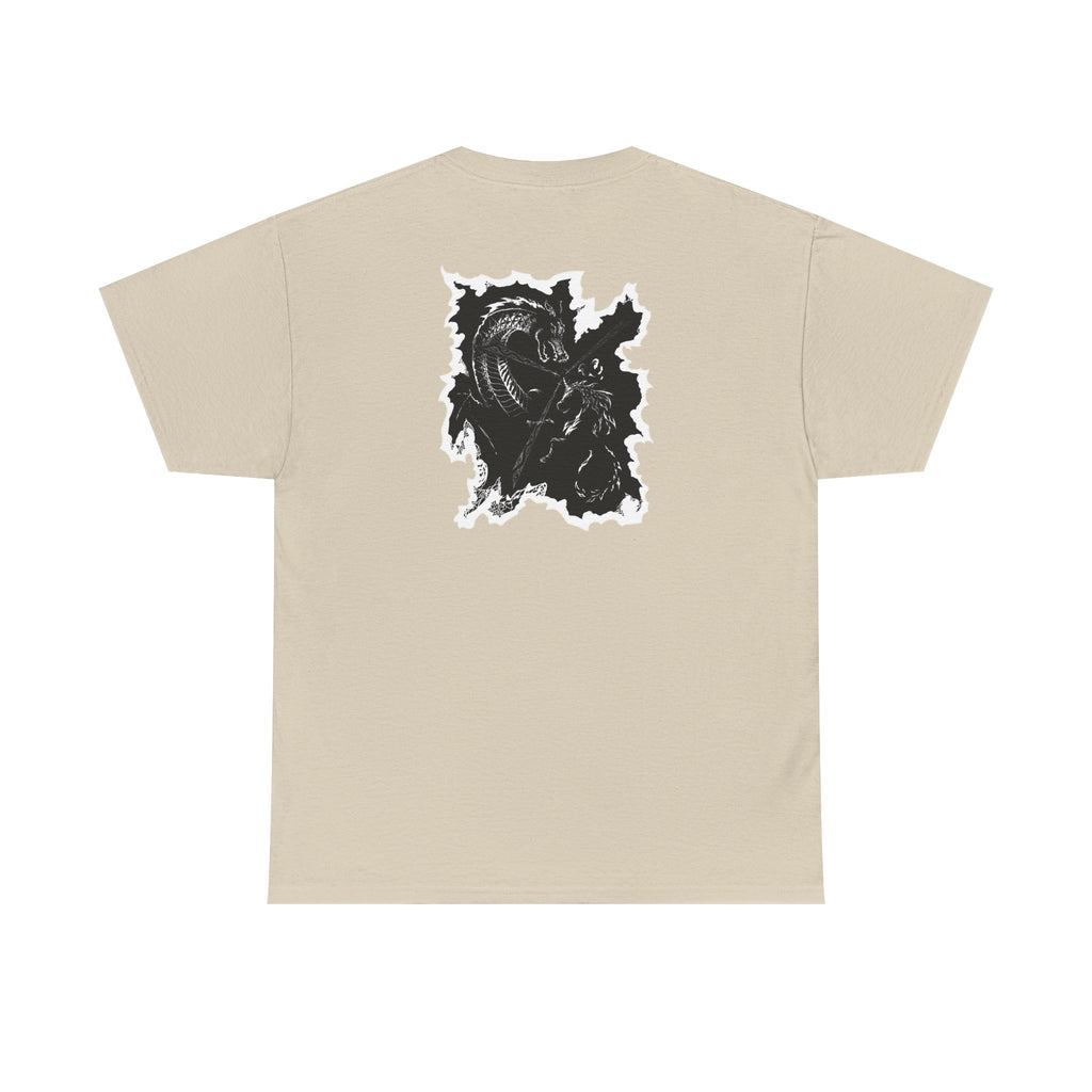 Dragon & Unicorn Graphic Tee — Unicorn's Light Upon A Dragon Graphic Print on Back