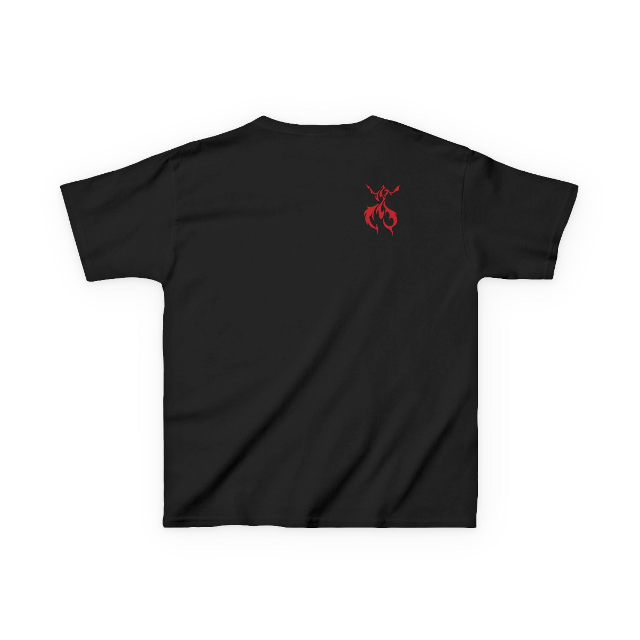 Kids Axolotl Love Tee — Cute Pink Axolotl Embracing Heart w/ Purple Mist Background Graphic T-Shirt - Design On Front