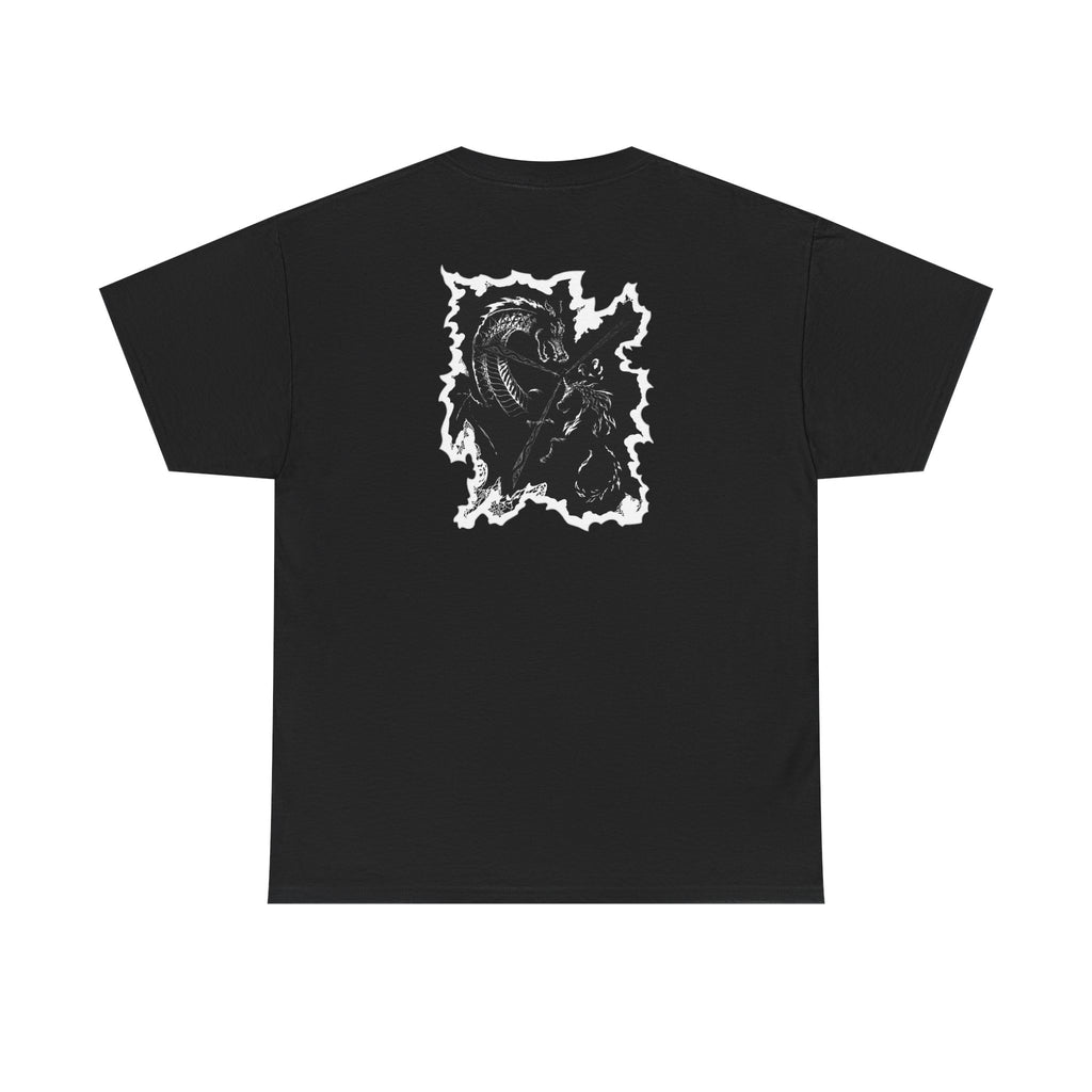 Dragon & Unicorn Graphic Tee — Unicorn's Light Upon A Dragon Graphic Print on Back