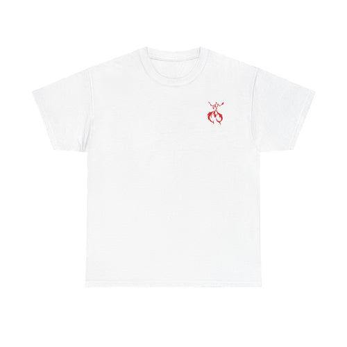 Axolotl Love Tee — Cute Pink Axolotl Embracing Heart w/ Purple Mist Background Graphic T-Shirt