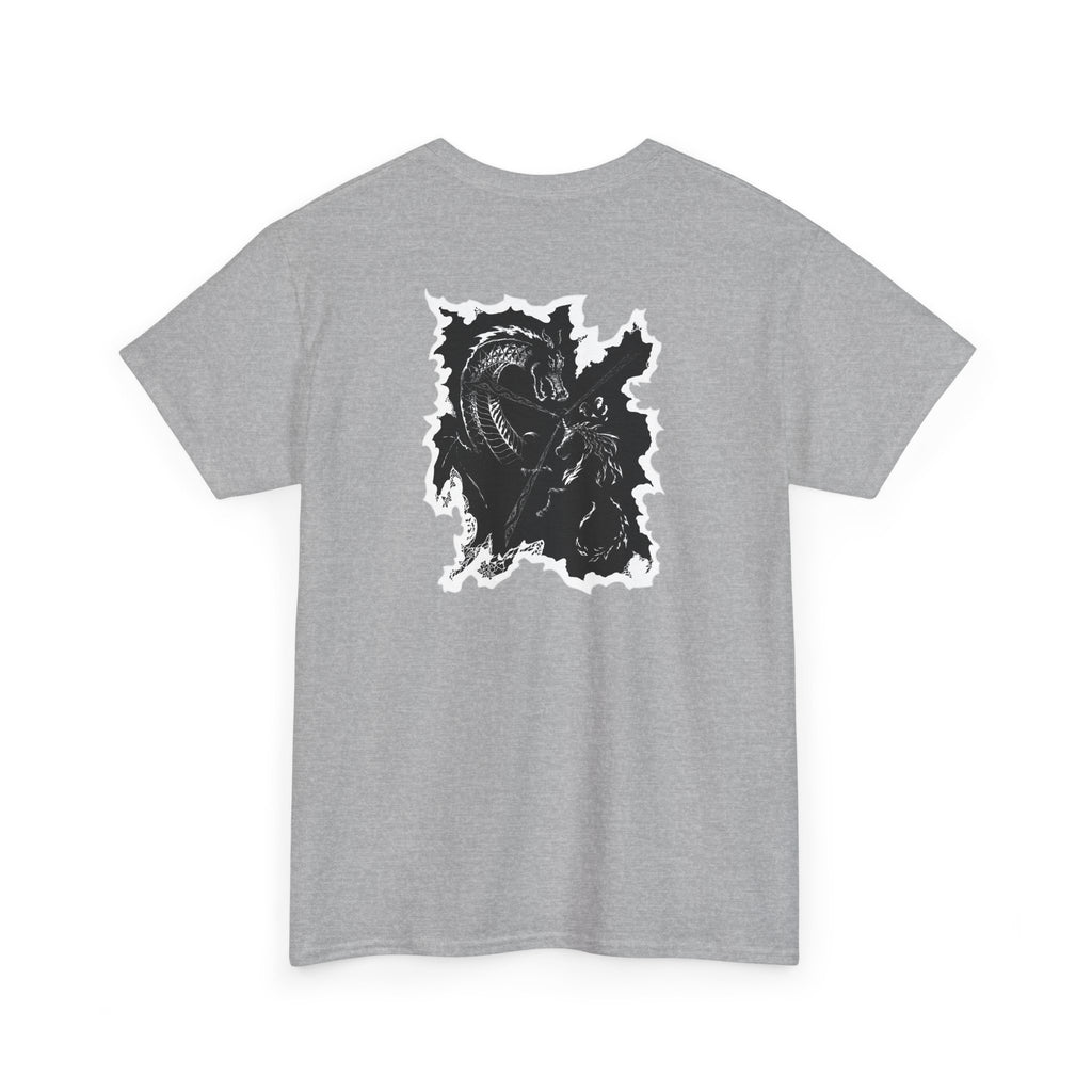 Dragon & Unicorn Graphic Tee — Unicorn's Light Upon A Dragon Graphic Print on Back