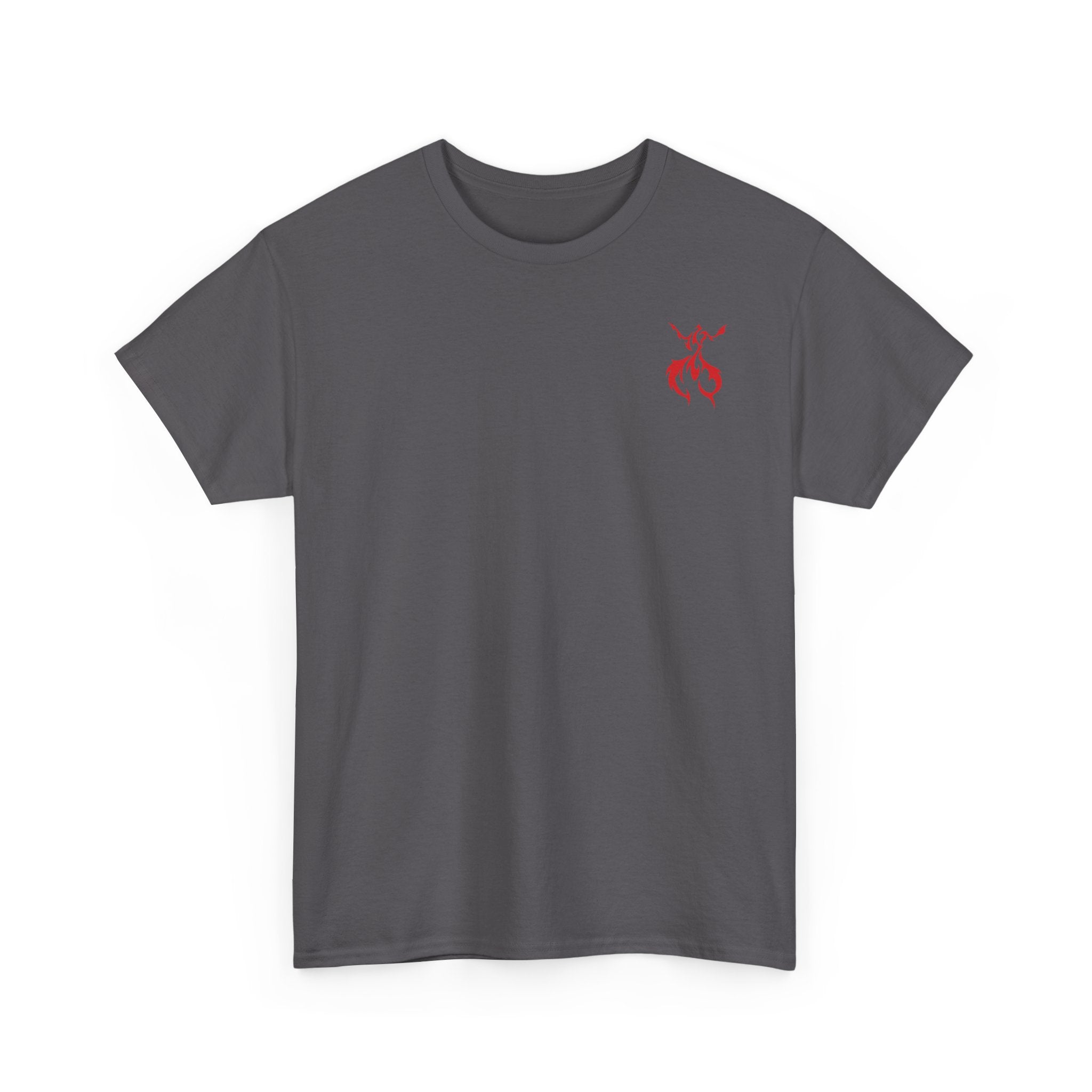 Axolotl Love Tee — Cute Pink Axolotl Embracing Heart w/ Purple Mist Background Graphic T-Shirt