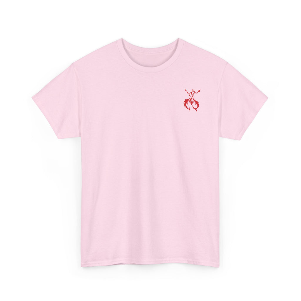 Axolotl Love Tee — Cute Pink Axolotl Embracing Heart w/ Purple Mist Background Graphic T-Shirt