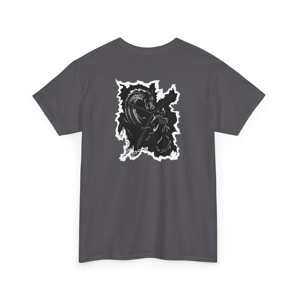 Dragon & Unicorn Graphic Tee — Unicorn's Light Upon A Dragon Graphic Print on Back